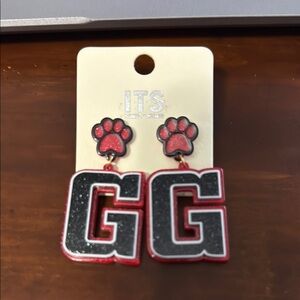 NWT Red and Black G Earrings - UGA